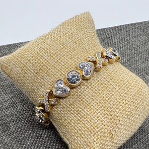 Swarovski Heart Link Charm Crystal Bracelet